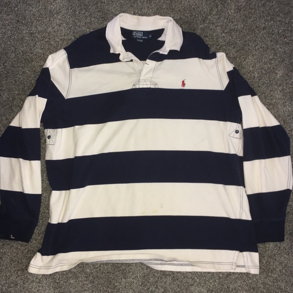Polo Ralph Lauren blue and white long sleeve shirt - Picture 3 of 3